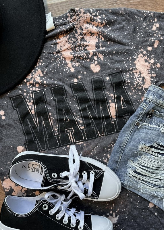 Mama Distressed Bleached Tee